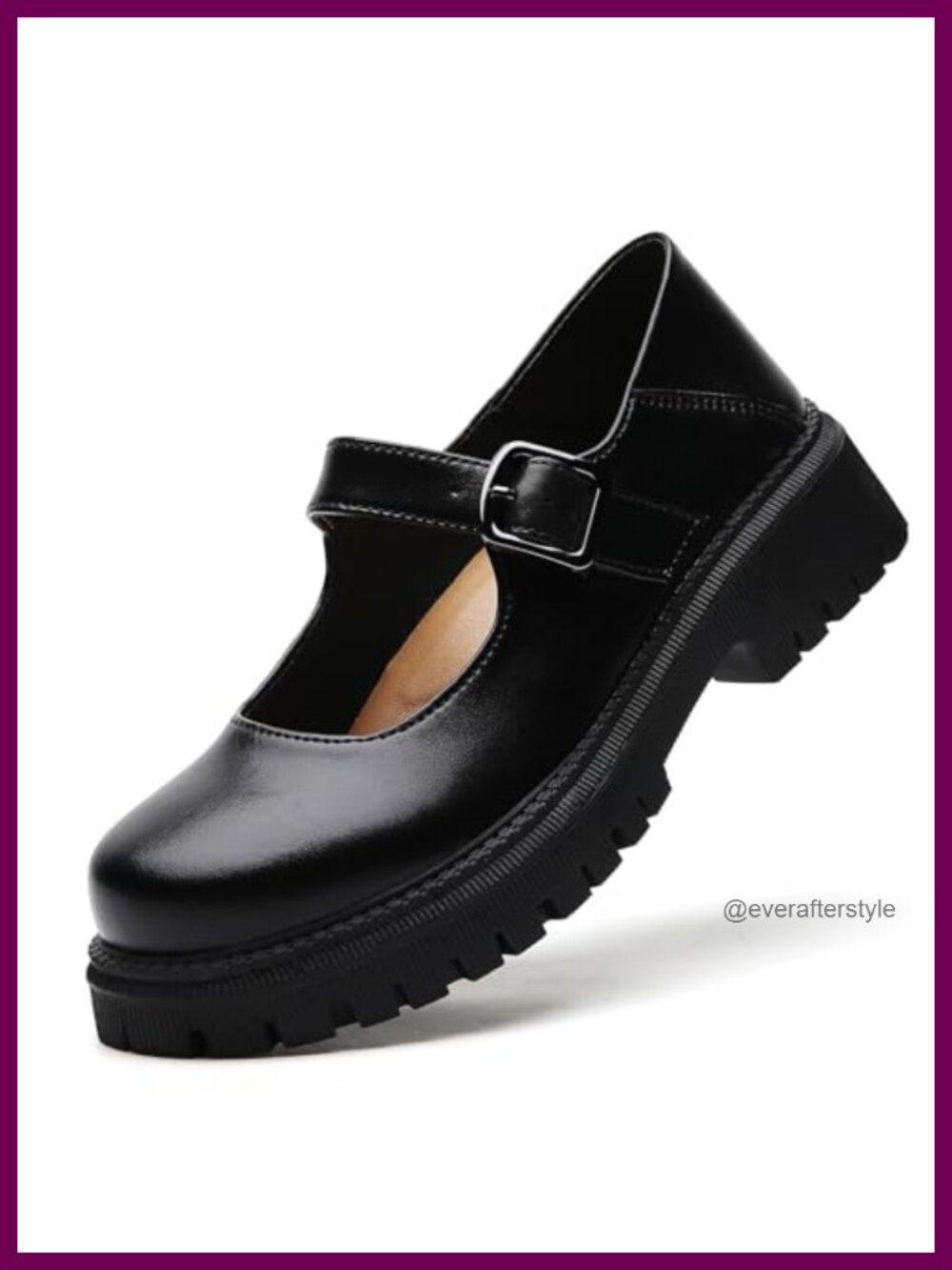 Mary Jane Platform Chunky Leather Round Toe Non-Slip Dressy Casual Work Shoes